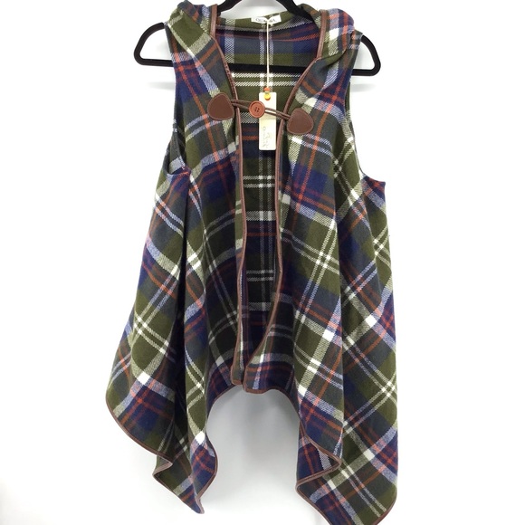QUAGGA Open Front Wrap Hooded Vest Cardigan